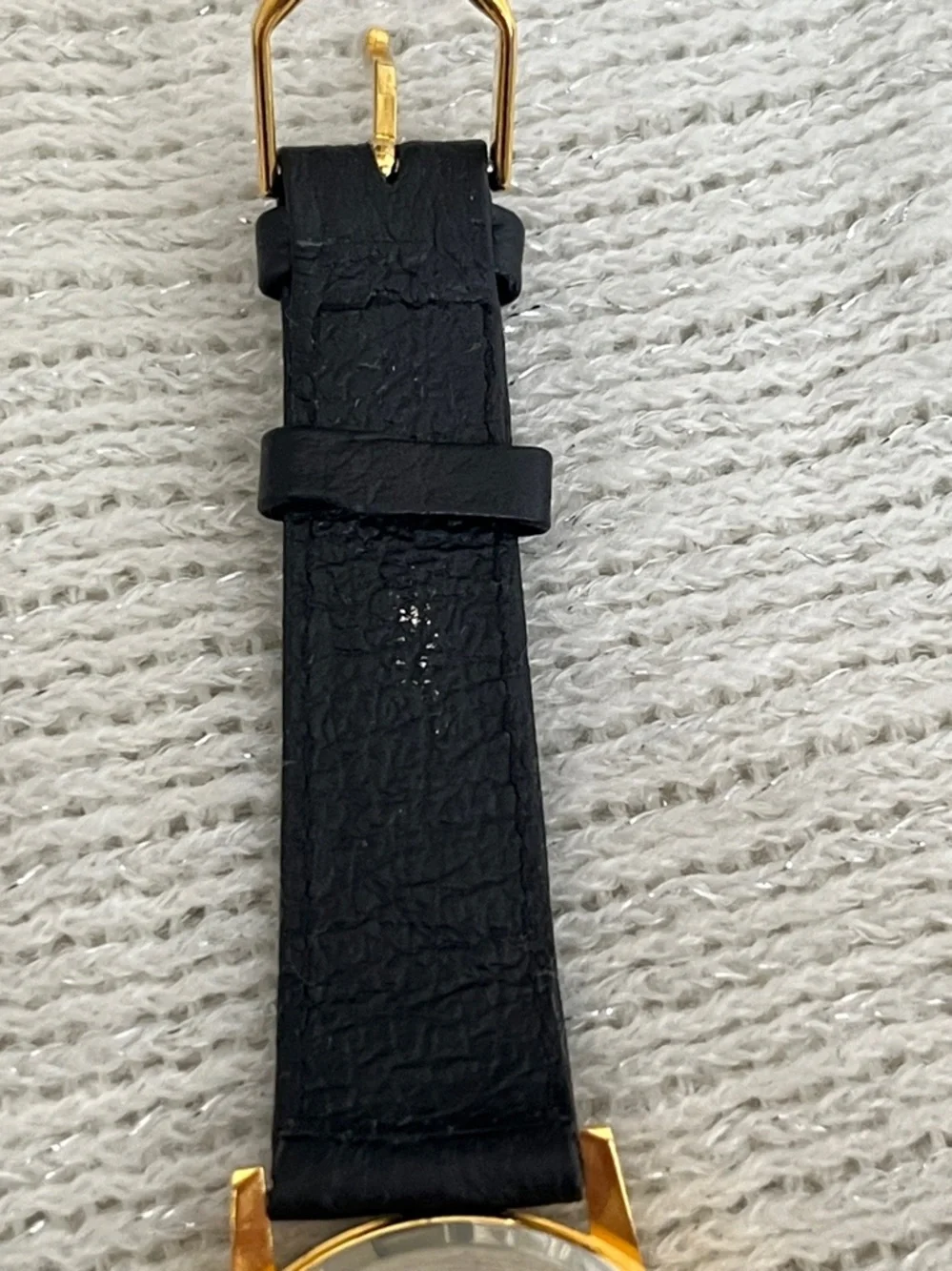 Railroad Train Classic Gold Case Black Leather Watch - Unbranded